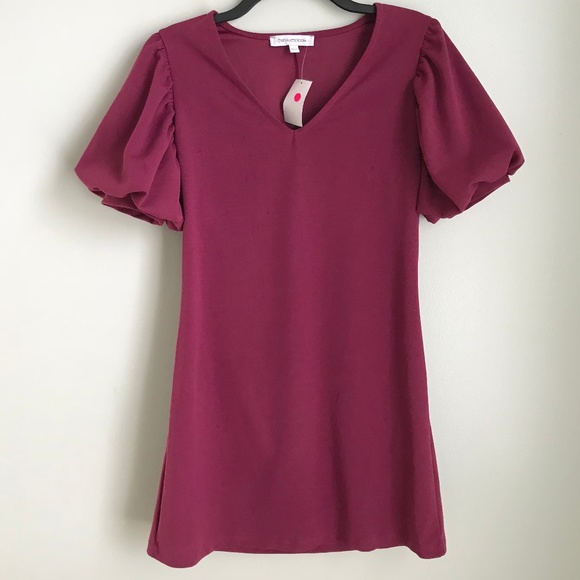 New The Vanity Room V-Neck Puff Sleeve Dress - Picture 1 of 5